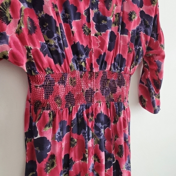 NEW VTG Carol Anderson 4P Pink Floral Midi Dress Petite 80s Secretary - Picture 7 of 10